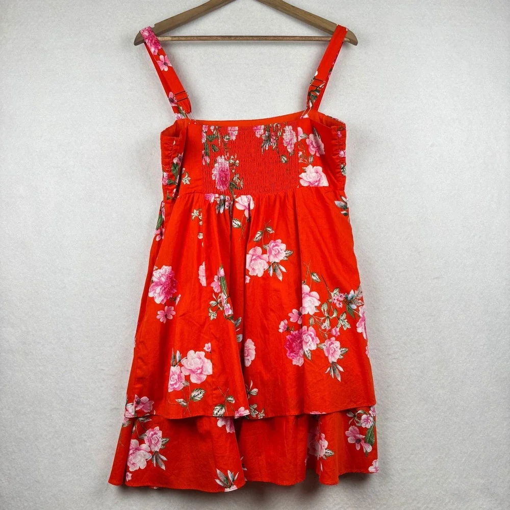 Francescas Dress Womens Large Floral Tiered Mini Cottagecore NWT - Picture 2 of 11